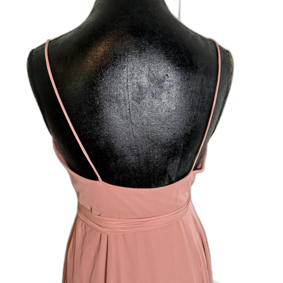 Lovely Blush Pink Maxi Dress Prom Wedding Guest Gown Women’s Size Small - Picture 10 of 12